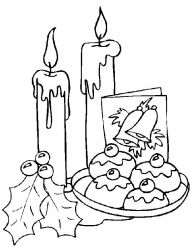 plansa de colorat craciun faclii #12