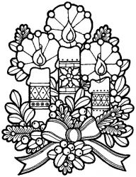 plansa de colorat craciun faclii #14