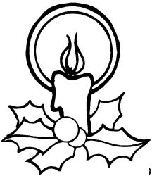 plansa de colorat craciun faclii #15