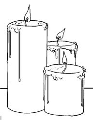plansa de colorat craciun faclii #16