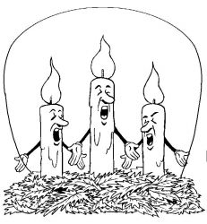 plansa de colorat craciun faclii #17