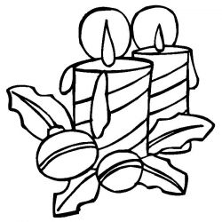 plansa de colorat craciun faclii #19