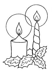 plansa de colorat craciun faclii #21