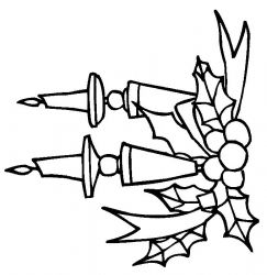 plansa de colorat craciun faclii #1