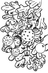 plansa de colorat craciun globuri #7