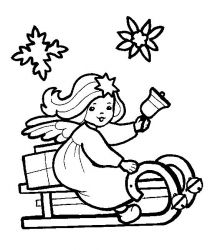 plansa de colorat craciun ingerasi #3