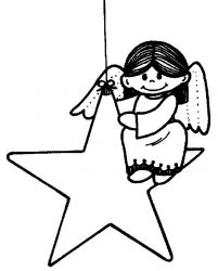 plansa de colorat craciun ingerasi #4