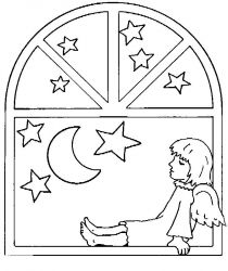 plansa de colorat craciun ingerasi #5