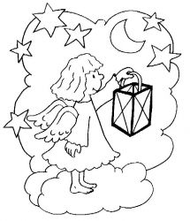 plansa de colorat craciun ingerasi #7