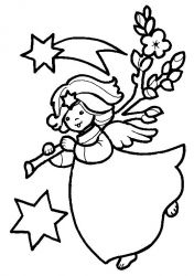 plansa de colorat craciun ingerasi #8