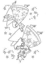 plansa de colorat craciun ingerasi #15