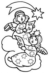 plansa de colorat craciun ingerasi #16