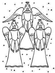 plansa de colorat craciun ingerasi #17