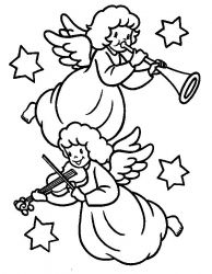 plansa de colorat craciun ingerasi #20