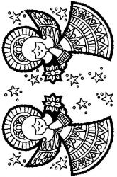 plansa de colorat craciun ingerasi #1