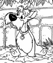 plansa de colorat doamna si vagabondul #10