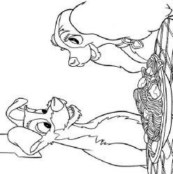 plansa de colorat doamna si vagabondul #11