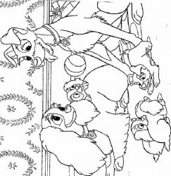 plansa de colorat doamna si vagabondul #12