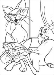 plansa de colorat doamna si vagabondul #8