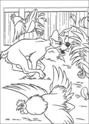 plansa de colorat doamna si vagabondul #12