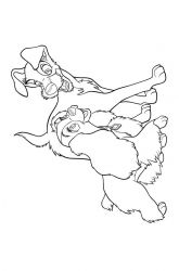 plansa de colorat doamna si vagabondul #7