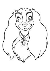 plansa de colorat doamna si vagabondul #11