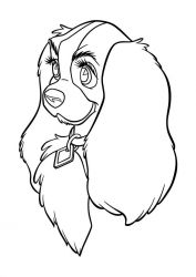 plansa de colorat doamna si vagabondul #12