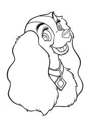 plansa de colorat doamna si vagabondul #13