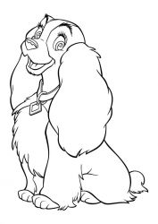 plansa de colorat doamna si vagabondul #14