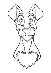 plansa de colorat doamna si vagabondul #15