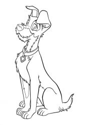 plansa de colorat doamna si vagabondul #16