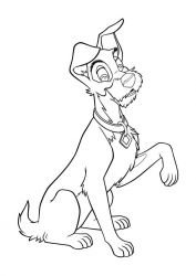 plansa de colorat doamna si vagabondul #17