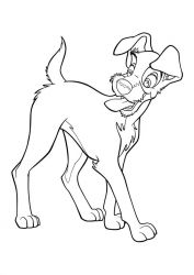 plansa de colorat doamna si vagabondul #18