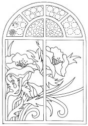 plansa de colorat flori #9