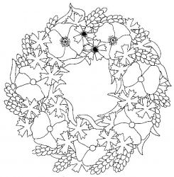 plansa de colorat flori #16