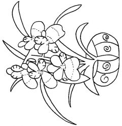 plansa de colorat flori #6