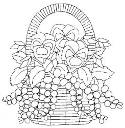 plansa de colorat flori panselute #6