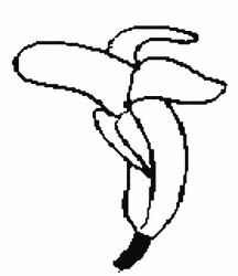 plansa de colorat fructe banane #3