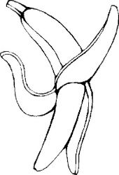 plansa de colorat fructe banane #6