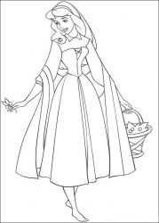 plansa de colorat frumoasa din padurea adormita #3