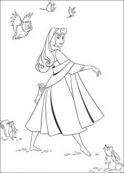 plansa de colorat frumoasa din padurea adormita #7