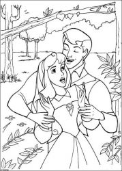 plansa de colorat frumoasa din padurea adormita #16