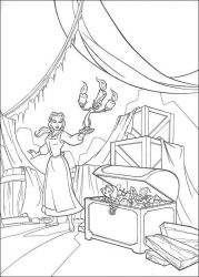 plansa de colorat frumoasa si bestia #21