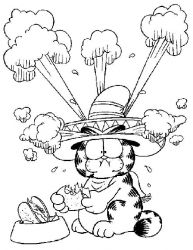 plansa de colorat garfield #5