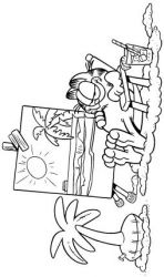 plansa de colorat garfield #11