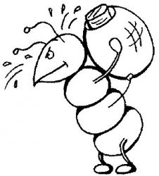 plansa de colorat greierele si furnica #7