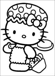 plansa de colorat hello kitty #4