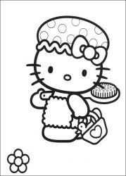 plansa de colorat hello kitty #11