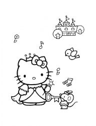plansa de colorat hello kitty #12
