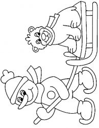 plansa de colorat iarna #5